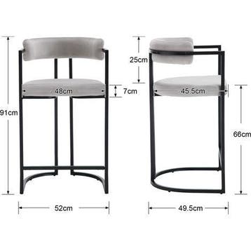 Set van 2 barkrukken, bekleed met fluweel, moderne keukensto, Verzenden, Zo goed als nieuw