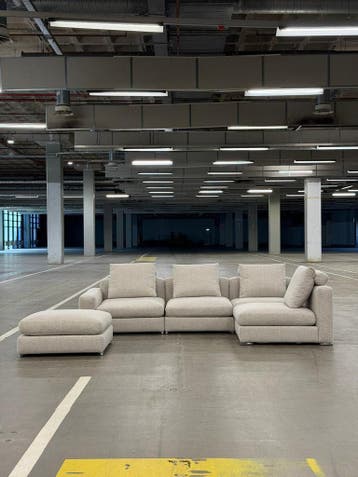 Minotti Jagger Bank | Shitake | NIEUWSTAAT + Garantie, 300 cm of meer, Ophalen of Verzenden, Zo goed als nieuw, Bank Hoekbank Bankstel Bankje Loungebank Banken Chaise Lounge 
