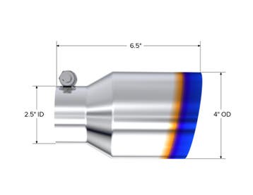 MBRP Burnt End Tip 2.5 ID 4 ID Out 6.5 length Single Wall, Auto-onderdelen, Ophalen of Verzenden, Nieuw