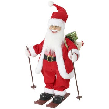 Zingende Ski-Kerstman, 66 Cm, Geanimeerde Staande Kerstfiguu, Verzenden, Nieuw