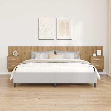 vidaXL Hoofdbord Met Kast 3 st Artisan Eiken Bewerkt hout, Verzenden, Nieuw, Bruin, Hout