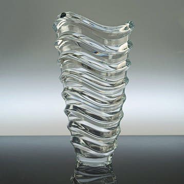 Bohemia Crystal - Vaas - WAVE - Kristal - Boheemse, Antiek en Kunst, Antiek | Glas en Kristal