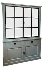 Buffetkast Soest Engels groen met stalen deuren 150cm, Huis en Inrichting, Kasten | Buffetkasten, Ophalen of Verzenden, Nieuw