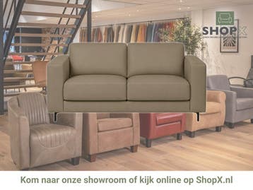 Leren bank Clear - 2,5 zits - Toledo Mocca (taupe/bruin) -, Bohemian, Eigentijds, Modern, Retro, Vintage, Nieuw, Ophalen of Verzenden