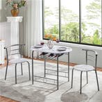 2dekans | Yaheetech Eethoek 3-Delig – Voorzien Van Opbergvak, Huis en Inrichting, Ophalen of Verzenden, Zo goed als nieuw, Wit