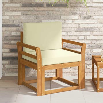 vidaXL Tuinbank Massief Acaciahout en Polyester Naturel, Tuin en Terras, Verzenden, Nieuw