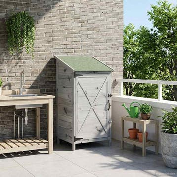 vidaXL Tuinschuur Grijs 59,5 x 56 x 113,5 cm Massief, Verzenden, Nieuw