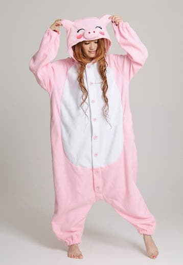 Onesie Varken Pak L-XL Varkenspak Kostuum Roze Big Zwijn Var, Maat 52/54 (L), Carnaval, Nieuw, Ophalen of Verzenden