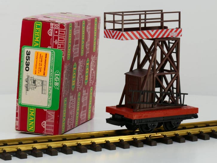 LGB 3530 C bovenleidings montagewagen (Goederenwagons), Hobby en Vrije tijd, Modeltreinen | Overige schalen, Overige typen, Gebruikt