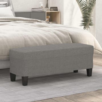 vidaXL Bankje 100x35x41 cm stof donkergrijs, Verzenden, Nieuw, Stof, Minder dan 150 cm