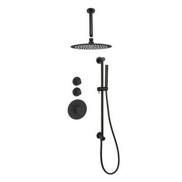 Sani Royal Pro Inbouw Regendouche Mat Zwart Messing, Nieuw