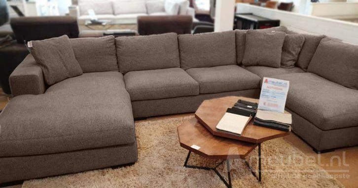 U-Bankstel Sloterdijk - loungebanken - Taupe, Huis en Inrichting, Banken | Sofa's en Chaises Longues, 150 cm of meer, Nieuw, 300 cm of meer