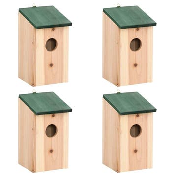 vidaXL Vogelhuisjes 4 st 12x12x22 cm hout, Verzenden, Nieuw