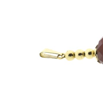 Gouden kogel hanger met carneool (Hanger of bedel), Ophalen of Verzenden, Gebruikt, Goud, Overige merken