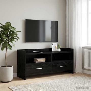 vidaXL TV-kast 100 x 33 x 47 cm Zwart eiken Bewerkt hout, Minder dan 50 cm, Verzenden, Nieuw, Minder dan 100 cm