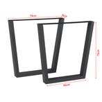 Stalen onderstel Lalling set van 2 tafelpoot 72x55/75 cm zwa, Verzenden, Nieuw