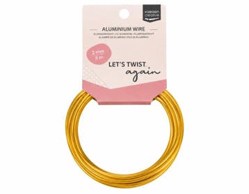 1 x Vaessen Creative aluminiumdraad 2 mm x 5 meter – goud., Ophalen of Verzenden, Nieuw, Kraal