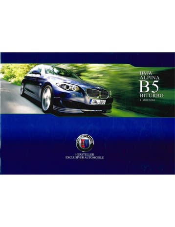 2010 BMW ALPINA B5 BITURBO SEDAN BROCHURE DUITS, Nieuw, Author