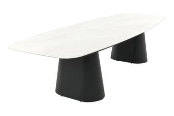 GI Denver deens ovale tuintafel 320x120 cm. - Carbon Black, Tuin en Terras, Tuintafels, Verzenden, Nieuw, Rond, Overige materialen