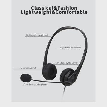 3.5mm/USB Computer Headset met Noise Cancelling Microfoon -, Verzenden, Nieuw