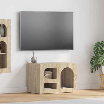vidaXL TV-kast ELST 60 x 35 x 40 cm Sonoma Eiken Bewerkt, Minder dan 50 cm, Verzenden, Nieuw, Minder dan 100 cm