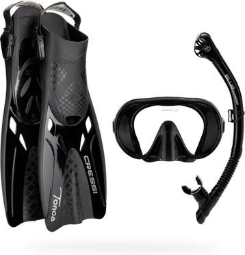 Cressi Snorkelset Zwart - Tweedekansje | OP=OP, Watersport en Boten, Ophalen of Verzenden, Zo goed als nieuw, Snorkelset