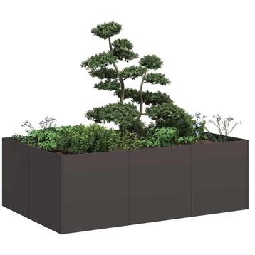 vidaXL Plantenbak 120x80x40 cm staal zwart, Verzenden, Nieuw, Metaal, 60 tot 100 cm