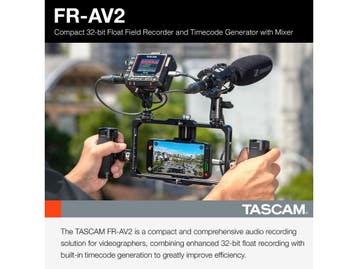 TASCAM FR-AV2 - Compacte 32-bit Float Field Recorder -, Verzenden, Zo goed als nieuw