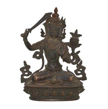 Statue Manjushri en Bronze – Art Bouddhiste Népalais – fin