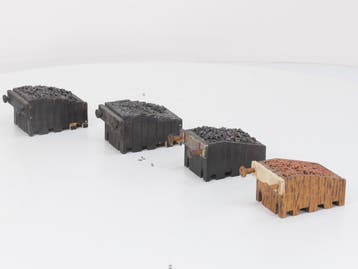 Zelfbouw 4x Prellbock uit hout /Ballast-stenen met Normaa..., Ophalen of Verzenden, Nieuw, Rails, Analoog