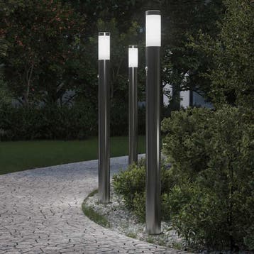 vidaXL Bolderverlichting met sensor 3 stuks 110 cm RVS IP44, Verzenden, Nieuw