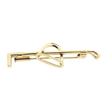 Gouden polo sport broche., Ophalen of Verzenden, Gebruikt, Goud, Goud
