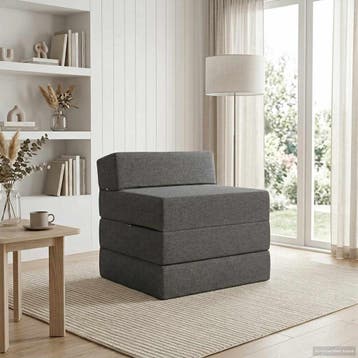 vidaXL Opvouwbare slaapbank Lichtgrijs 70 x 60 x 63 cm Stof, Verzenden
