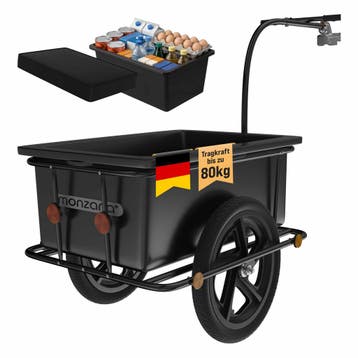Fietskar Zwart Staal Kunststof 71x50x31cm 90 Liter, Auto diversen, Verzenden, Nieuw