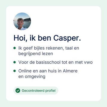 Bijles rekenen en taal in Almere, basisschool tot en met vwo, Privéles, Bijles