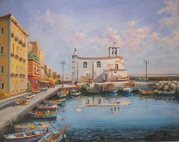 Giuseppe Luongo (1948) - Barche dei Pescatori (Darsena di, Antiek en Kunst
