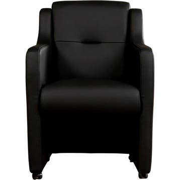 Leren eetkamerstoel Mass - Toledo Nero (zwart) - Met, Huis en Inrichting, Stoelen, Ophalen of Verzenden, Nieuw, Leer, Eigentijds, Modern