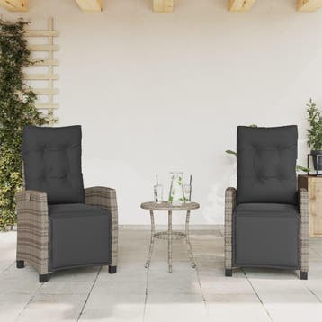 vidaXL Tuinstoelen 2 st verstelbaar met voetensteun poly, Tuin en Terras, Tuinstoelen, Verzenden, Nieuw