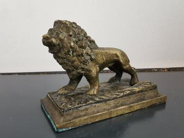 Beeld, pronkstuk leeuw - 4.5 cm - Legering