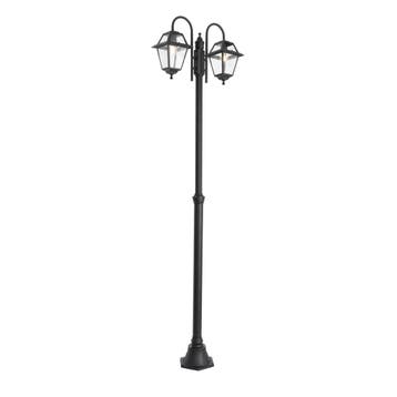 Klassieke buiten lantaarn zwart 235 cm 2-lichts IP44 - Berta, Verzenden, Nieuw, Aluminium