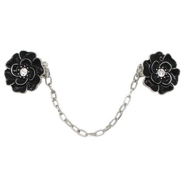 Fako Bijoux - Vestsluiting - Vestclip - Zwarte Bloem -, Verzenden, Nieuw