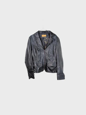 Biba Apparels Leren jas Dames maat M Zwart Vintage, Maat 38/40 (M), Zwart, Ophalen of Verzenden, Zo goed als nieuw