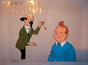 Hergé Original colour drawing - Tintin - Tintin, Nieuw in verpakking