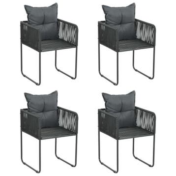 Terrasstoelen Set 4st | PE-Rattan | Laatste Stuk!, Ophalen of Verzenden, Zo goed als nieuw, Wicker