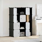vidaXL Kast met 9 vakken modulair 109x36,5x143 cm zwart en, Huis en Inrichting, Kasten | Kledingkasten, Verzenden, Nieuw
