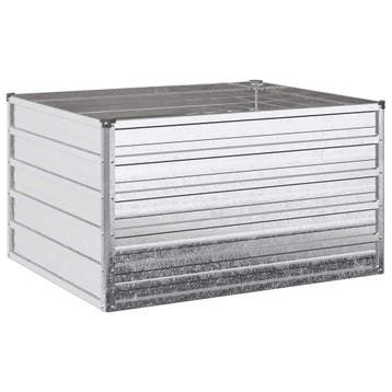 vidaXL Verhoogd Tuinbed Zilverkleurig 100 x 80 x 55 cm, Verzenden, Nieuw, Metaal, 60 tot 100 cm