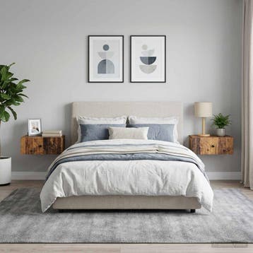 vidaXL Wandbeugel Bedkast 2 st Oud hout 49 x 34,5 x 20 cm, Minder dan 45 cm, Verzenden, Nieuw, Minder dan 55 cm