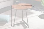 Ronde bijzettafel OAK ELEGANCE 45cm eiken design zwart, Huis en Inrichting, Tafels | Sidetables, Ophalen of Verzenden, Nieuw