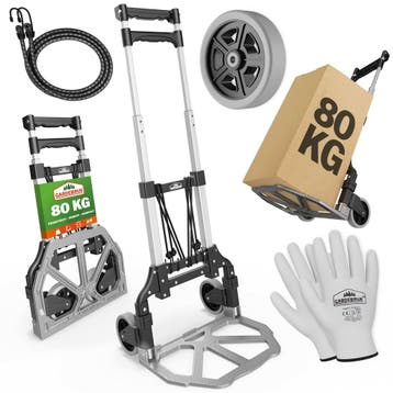 Steekwagen Zilver/Zwart aluminium 80kg in hoogte verstelbaar, Verzenden, Nieuw