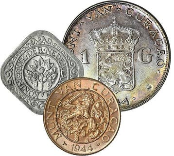 Nederlandse Antillen, Curaçao. Wilhelmina. 1, 5 Cent, 1